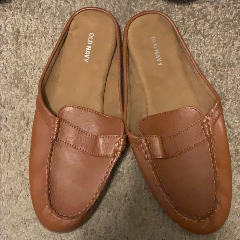 Old Navy Faux-Leather Moccasin Penny Loafer Mules